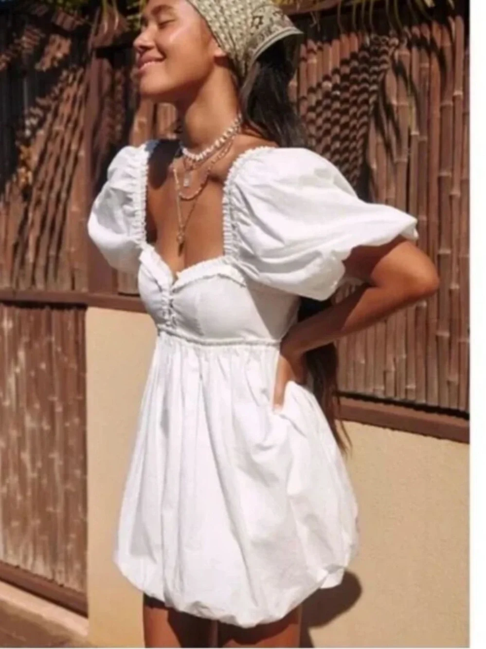 Free People Rendezvous Me Mini Dress Women’s Large Puff Sleeve Babydoll O
